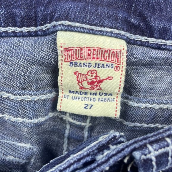 VTG True Religion Becky Low Rise Bootcut Jeans Women's Sz 27 Dark Wash Denim Y2K - Picture 9 of 16
